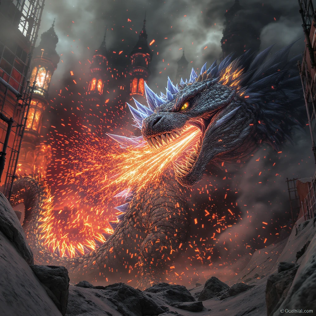 godzilla attackig ny emoji