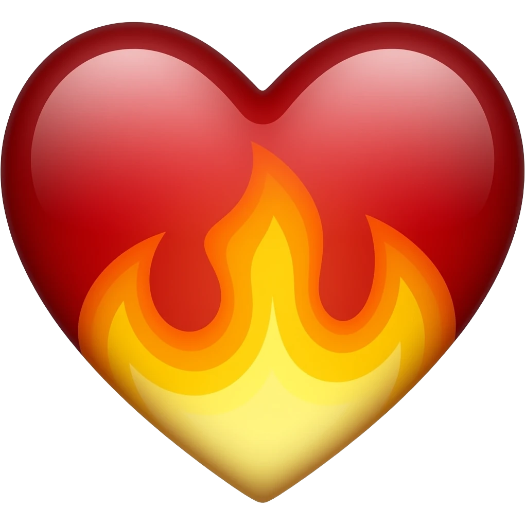 Coração com fogo emoji