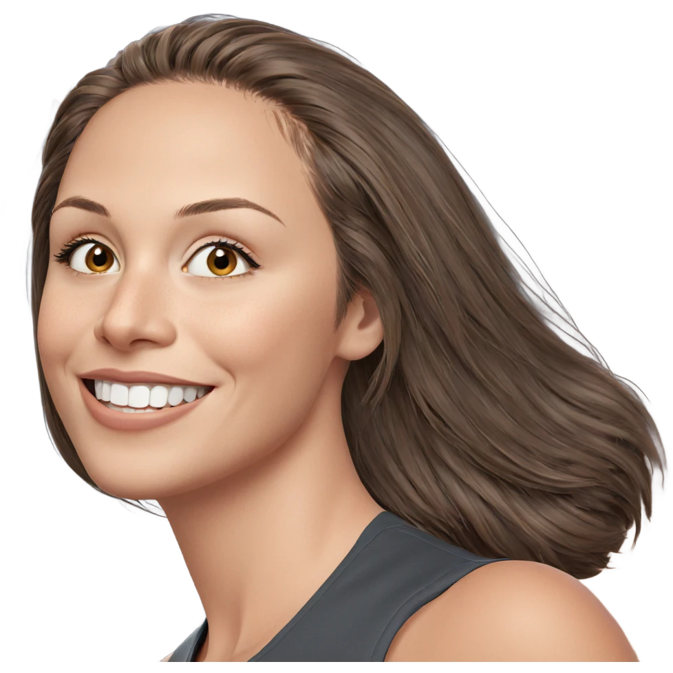 smiling girl with brown hair emoji