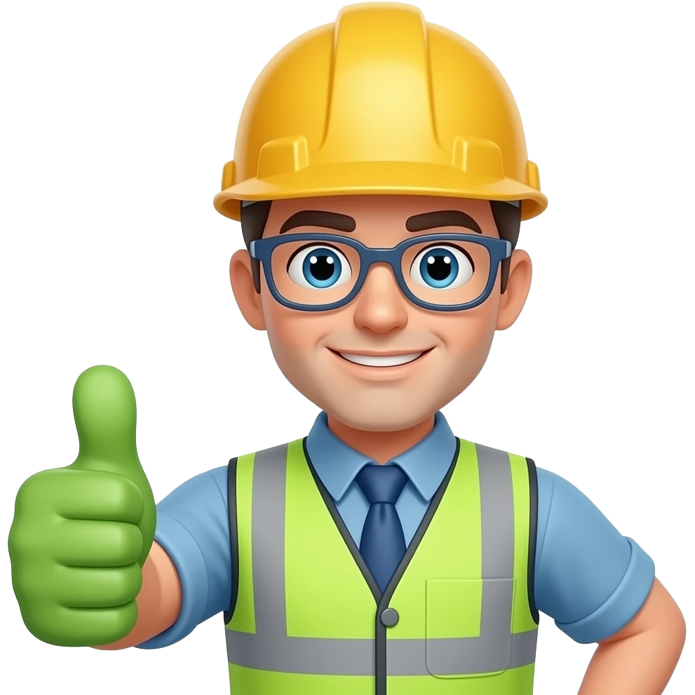 INGENIERO DANDO UN LIKE O UNA BUENA DE COLOR VERDE emoji