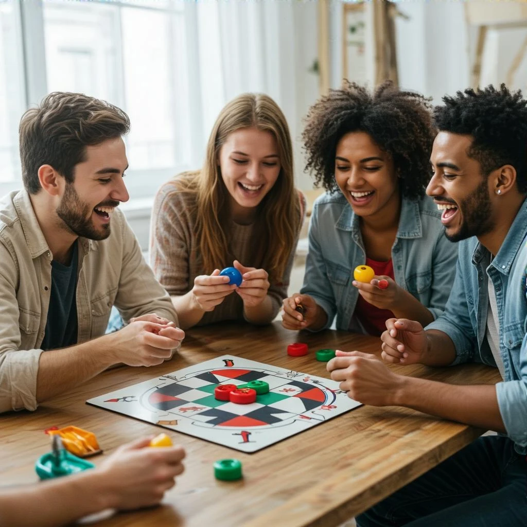group of friends playing a fun game emoji