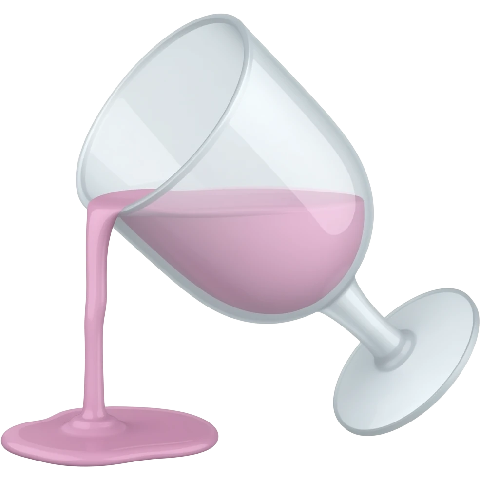je veux que l’emoji soit incliné et que du liquide sort un peu du goblet je veux que le liquide soit rosé mauve et que ce soit un goblet en polystyrène emoji