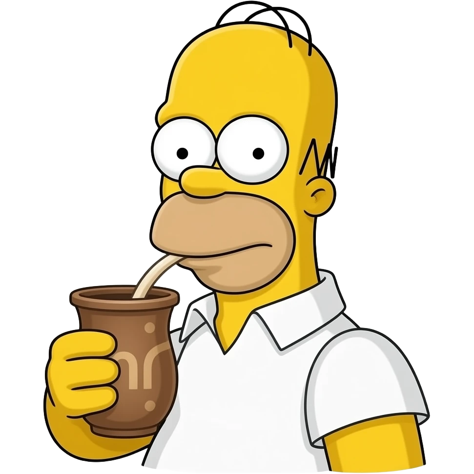 Homero Simpson tomando mate emoji