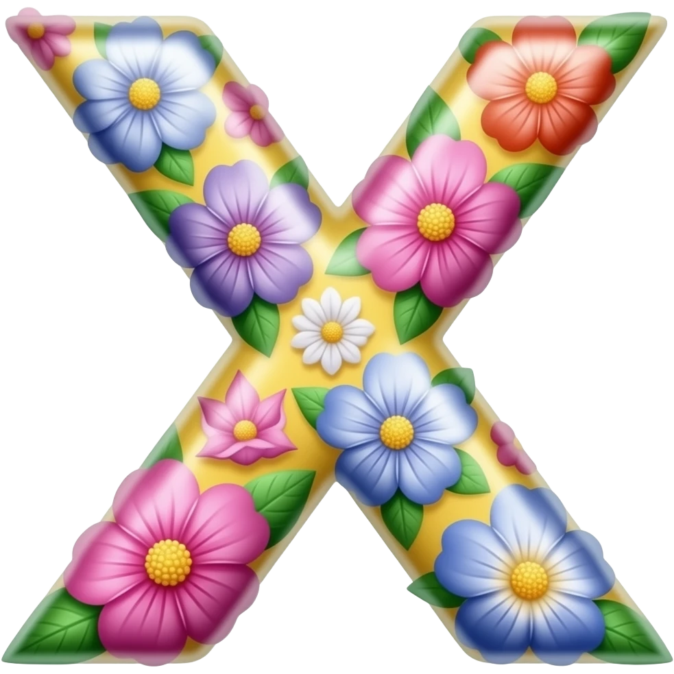 shiny floral all letters in alphabet emoji