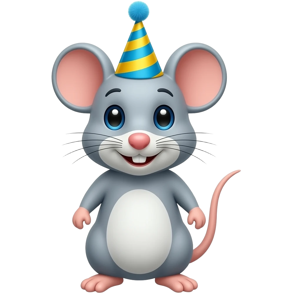 MOUSE WITH BIRTHDAY HAT ON emoji