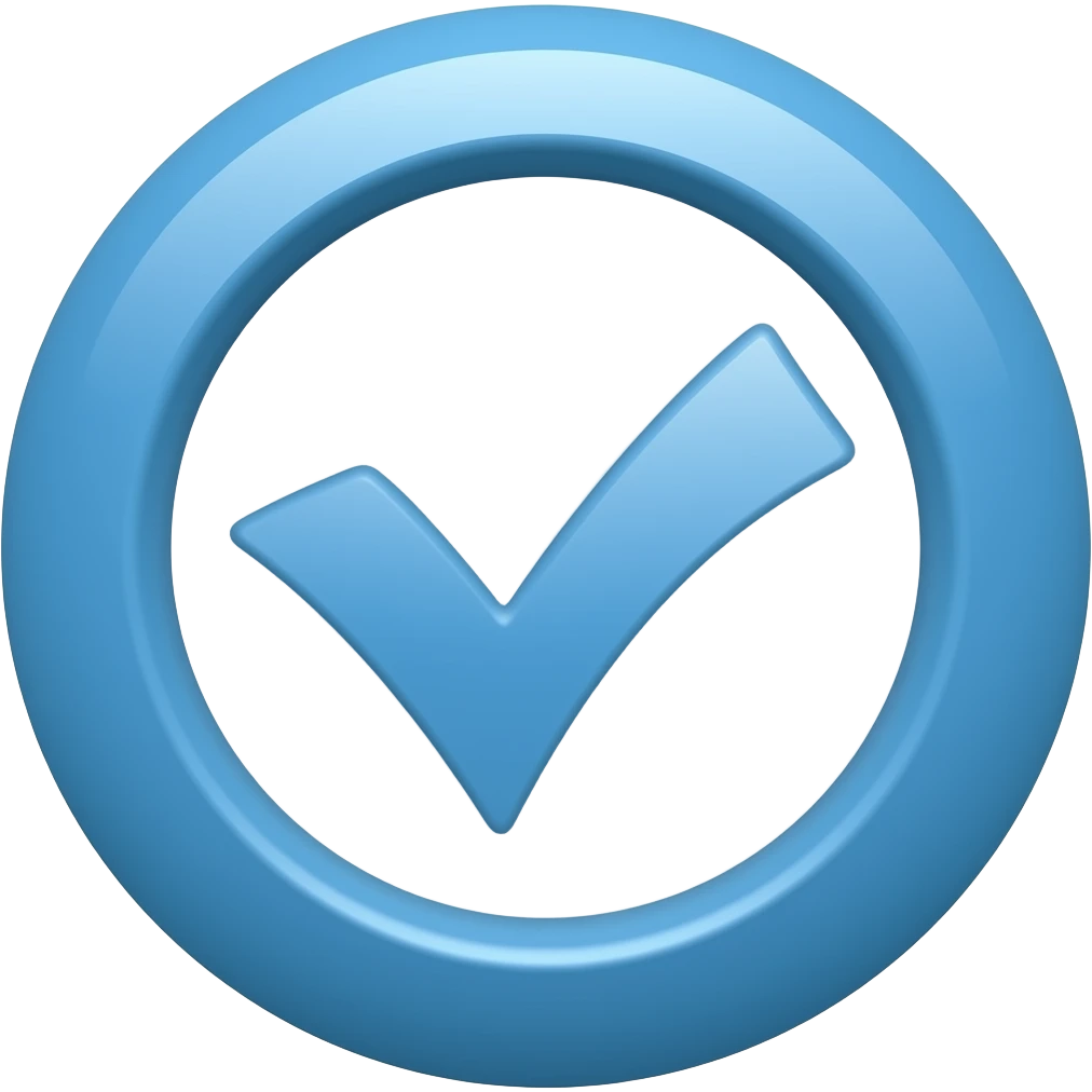 Галочка синяя круглая emoji