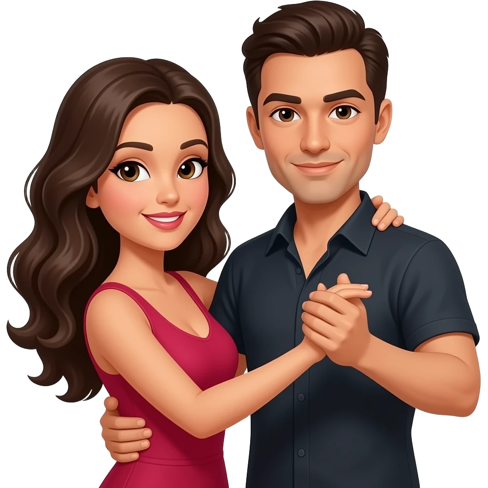 Pareja bailando bachata emoji