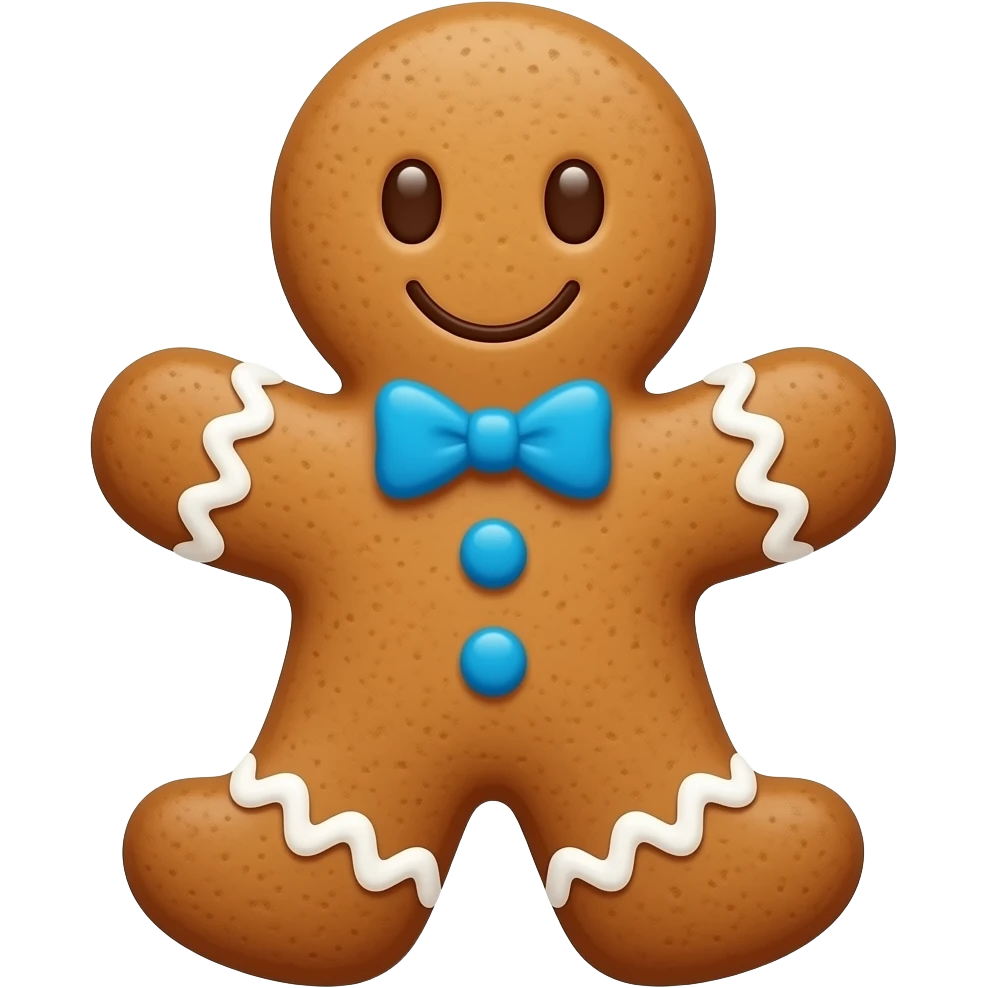 ginger bread with vibrant blue bow tie emoji