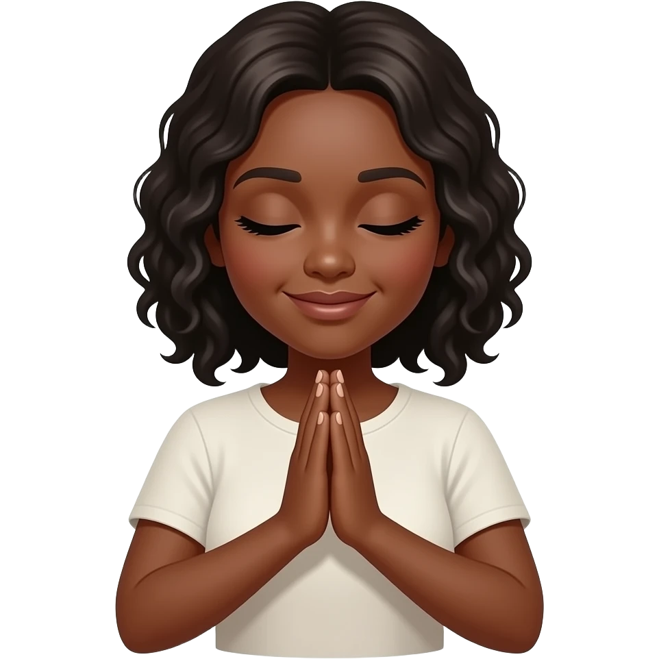 The wonen pray black amen emoji