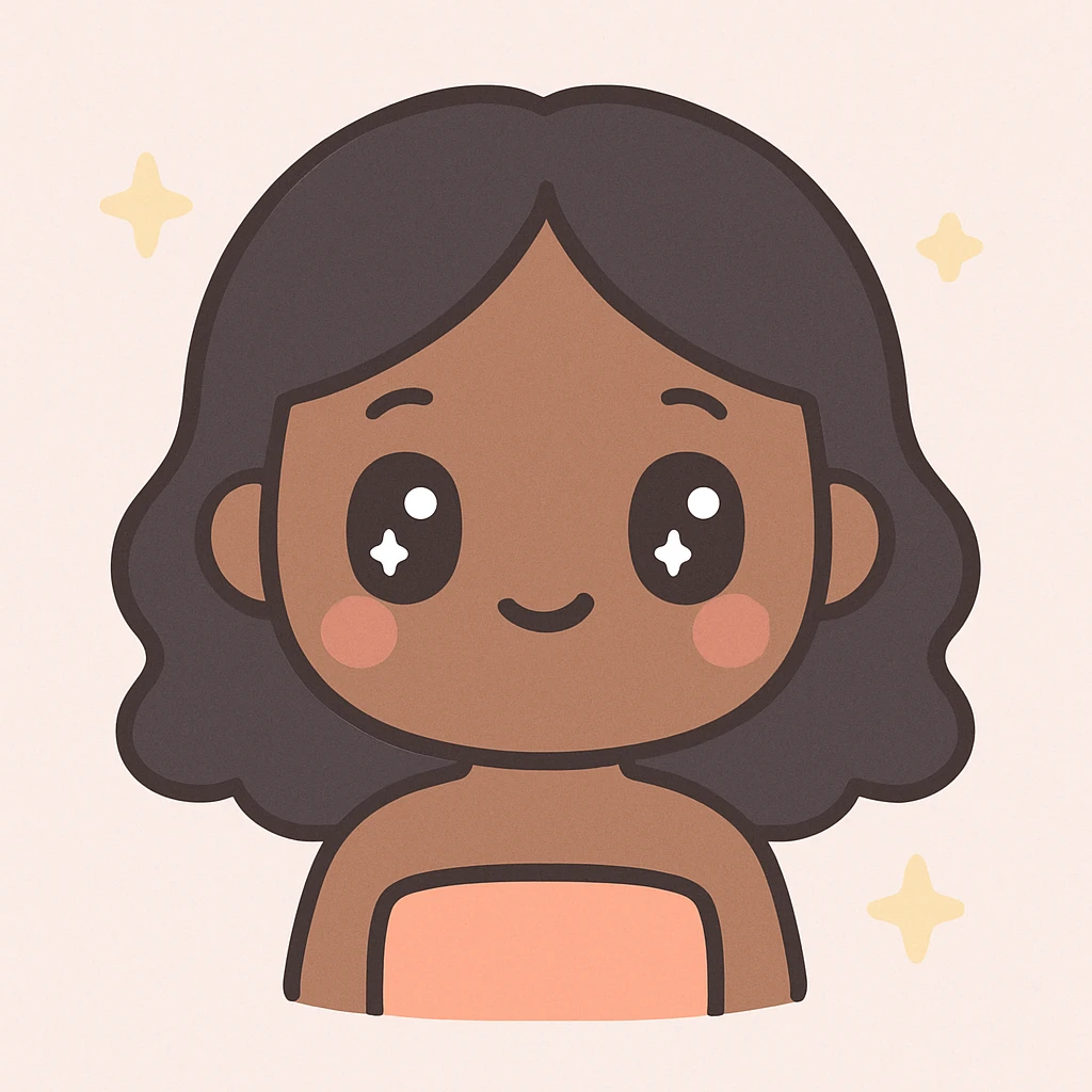 black girl memoji, black hair, tube top, kawaii style emoji