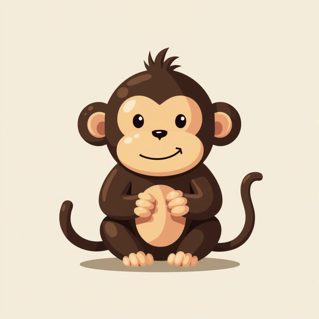 Flat design style monkey emoji