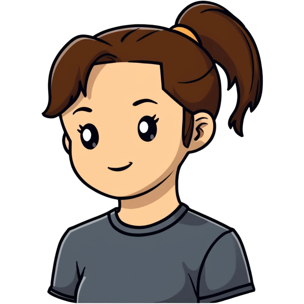 girl with brown hair and ponytail emoji