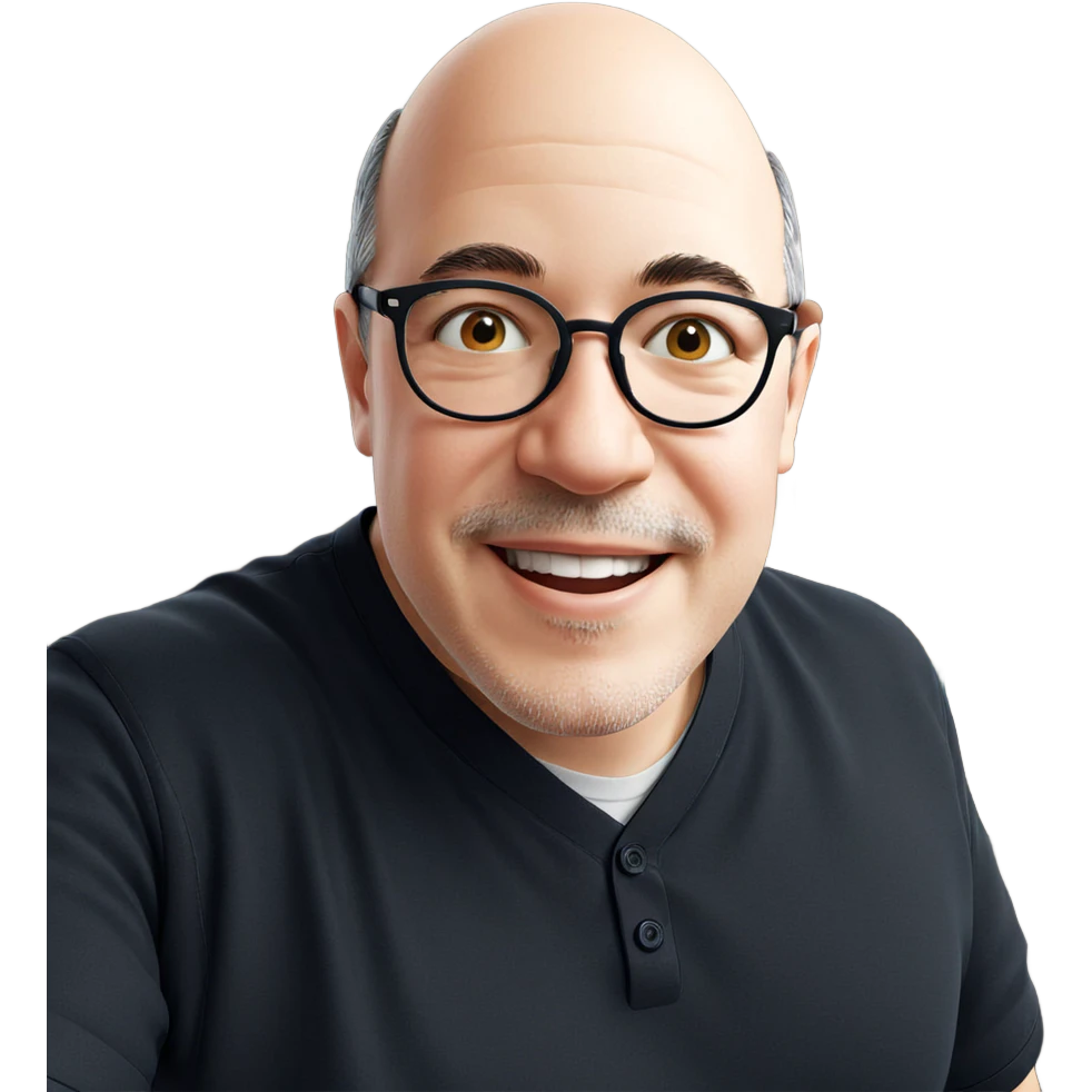 smiling boy with glasses indoors emoji