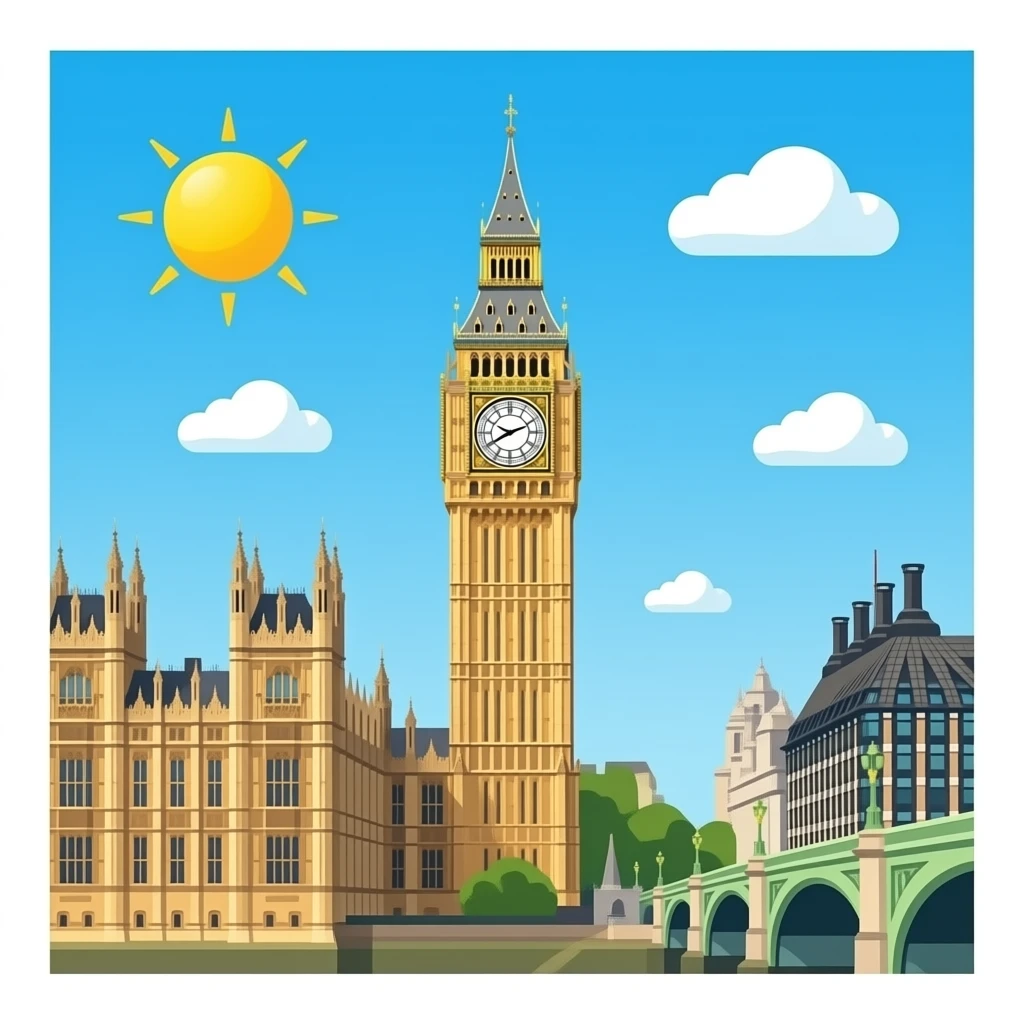 Big Ben, isolated, no background, no scenery, no skyline, no city view, no landscape, no extra objects emoji
