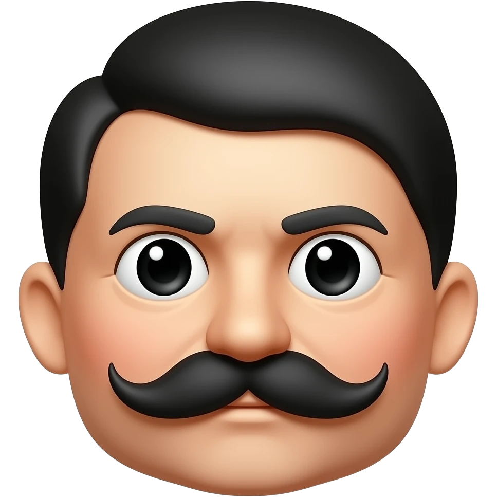 crie um hitler em formato e tamanho de emoji com bigode do tamanho do nariz emoji
