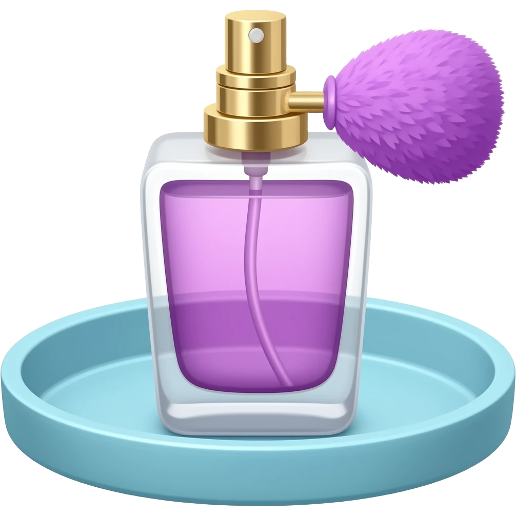 purple blue perfume tray “in use” inspired by Barbie colour palette emoji