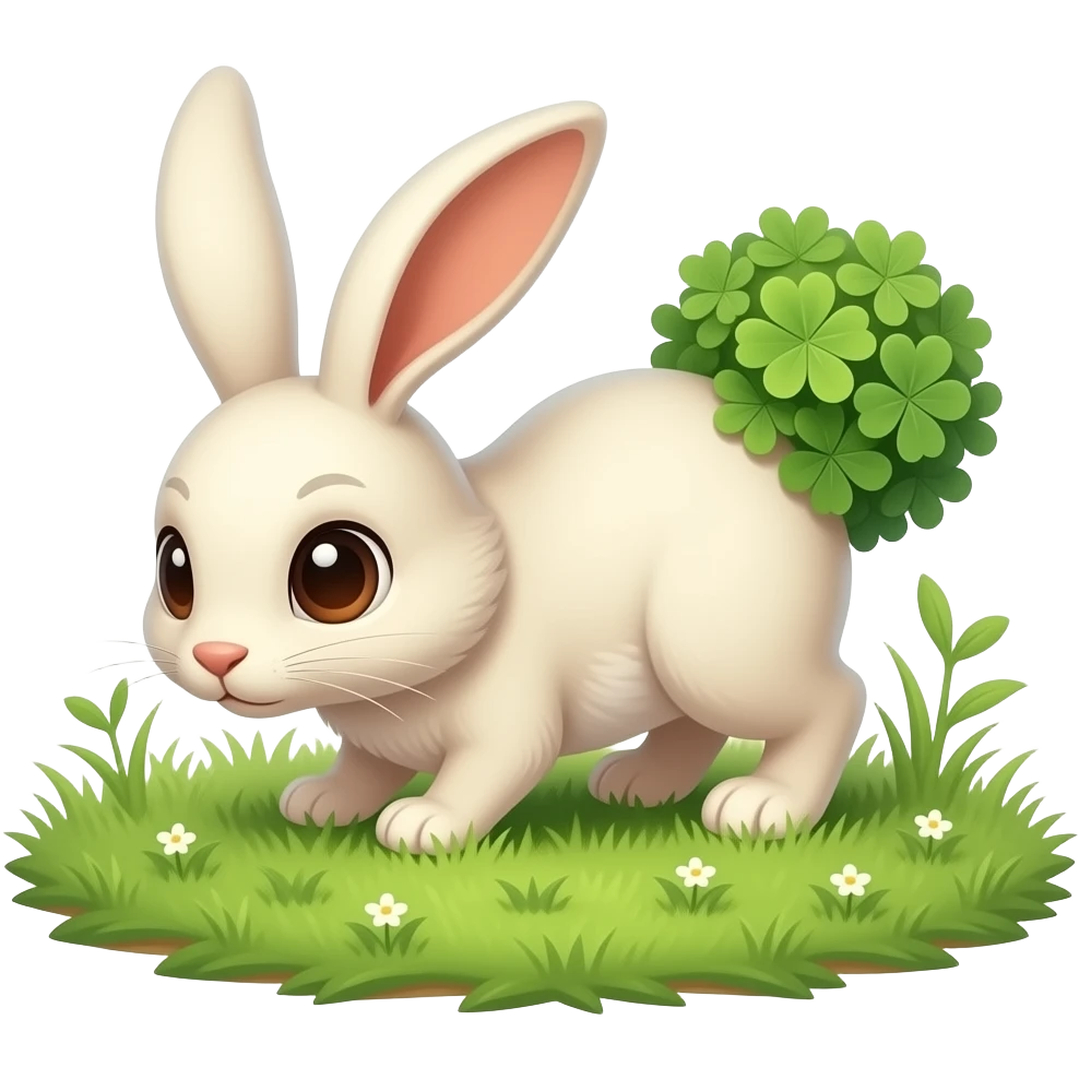 Florabbit A rabbit creature with petal-like ears and a puffball tail made of clover. It hides in meadows and leaves a trail of sprouts behind. emoji