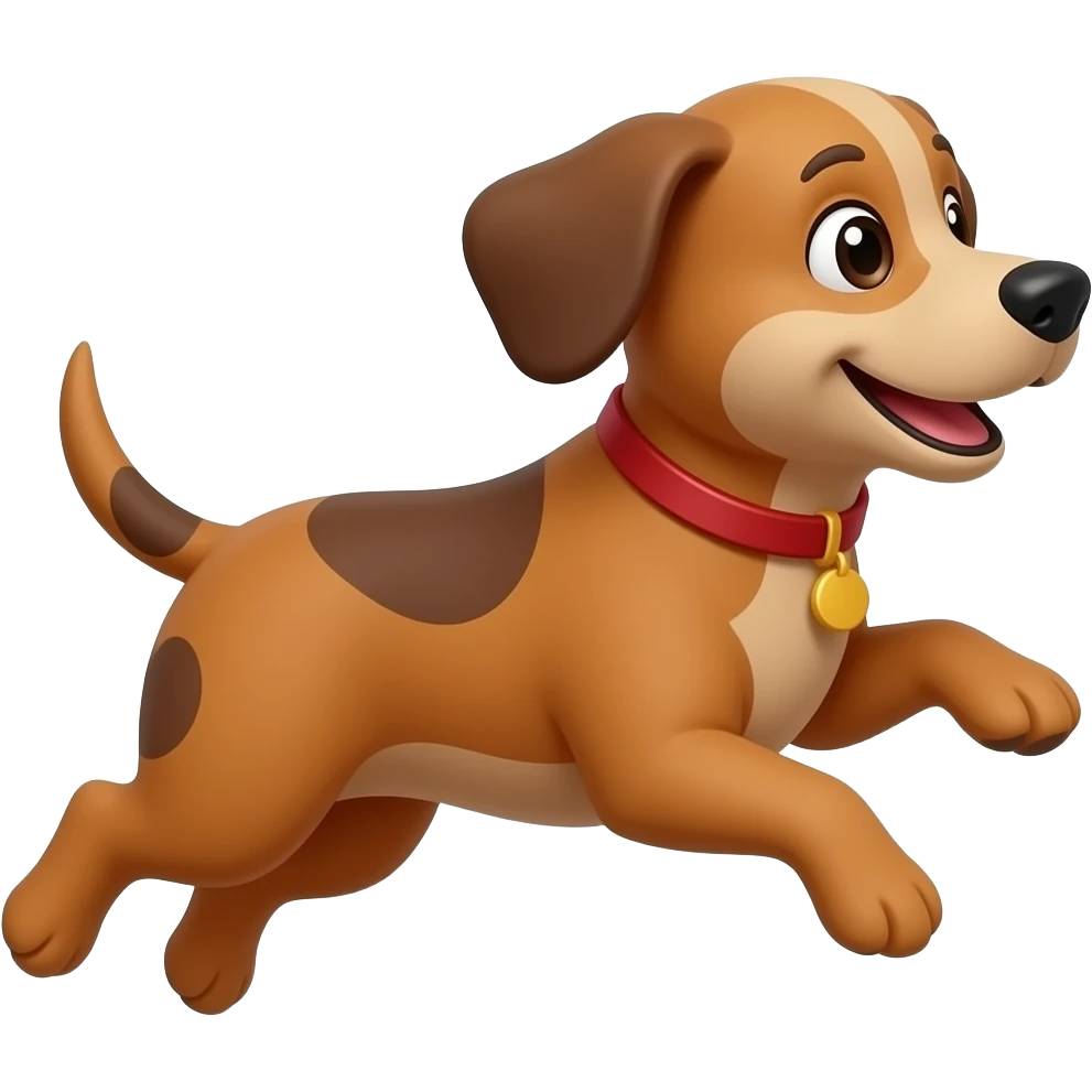 Cartoon brown dog with standing up Running emoji