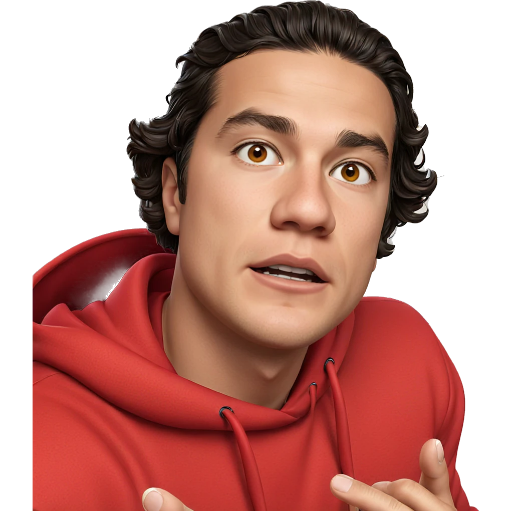 boy in red hoodie portrait emoji