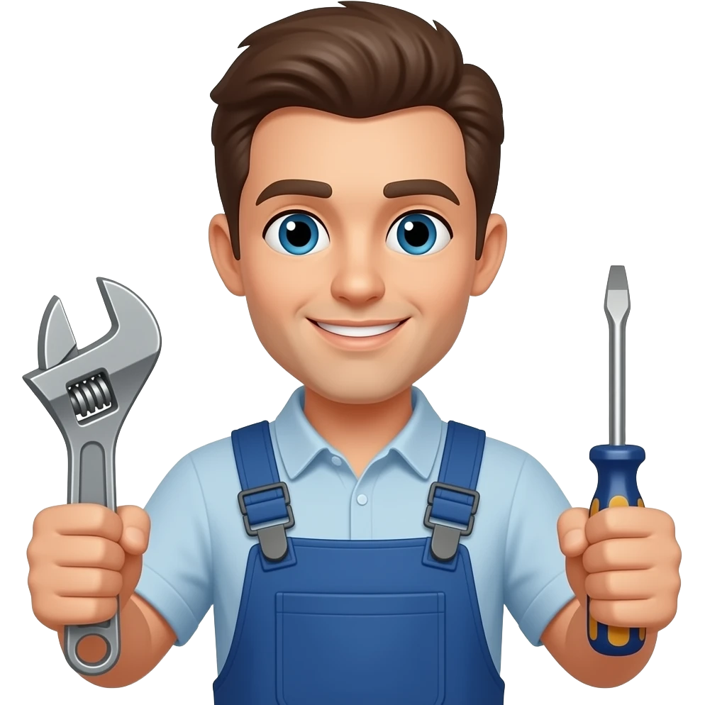 emoji technicien informatique avec clé amolette et tourne vice emoji