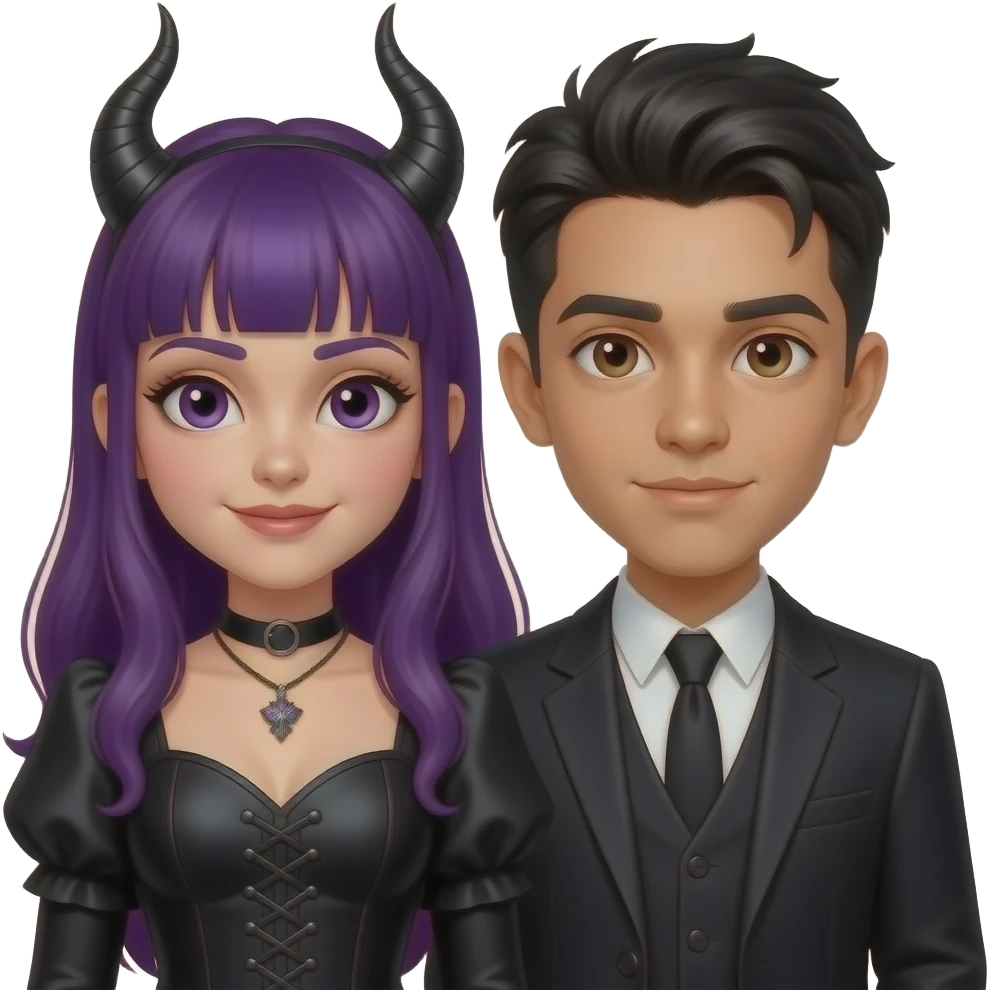 Goth Couple with Latino boy emoji