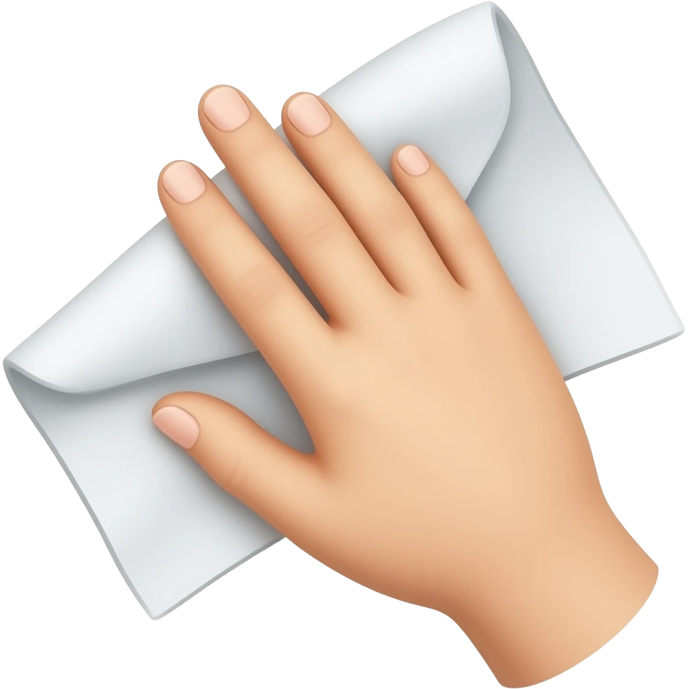 Une main qui tiens un chiffon en micro fibre emoji