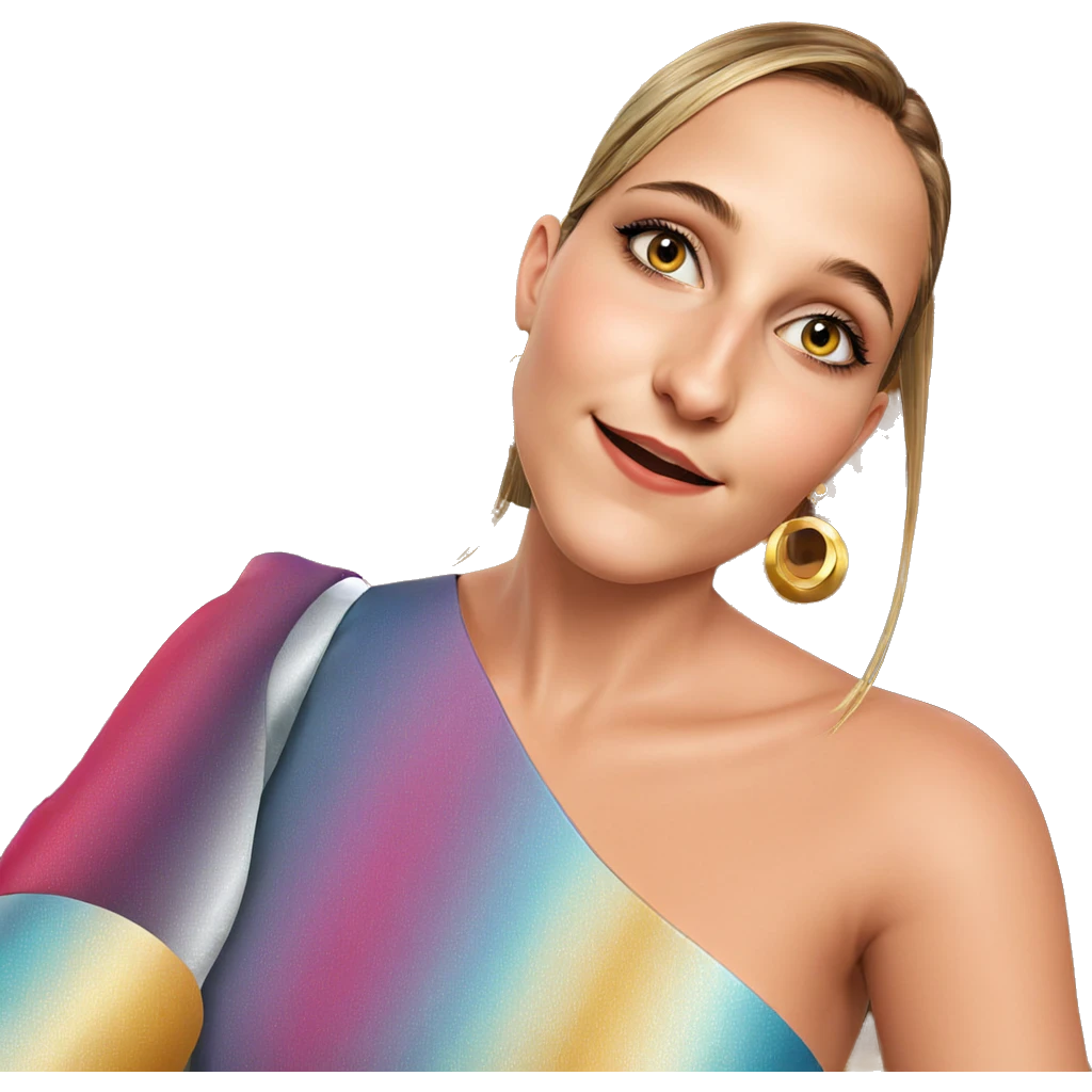 smiling girl in elegant dress emoji