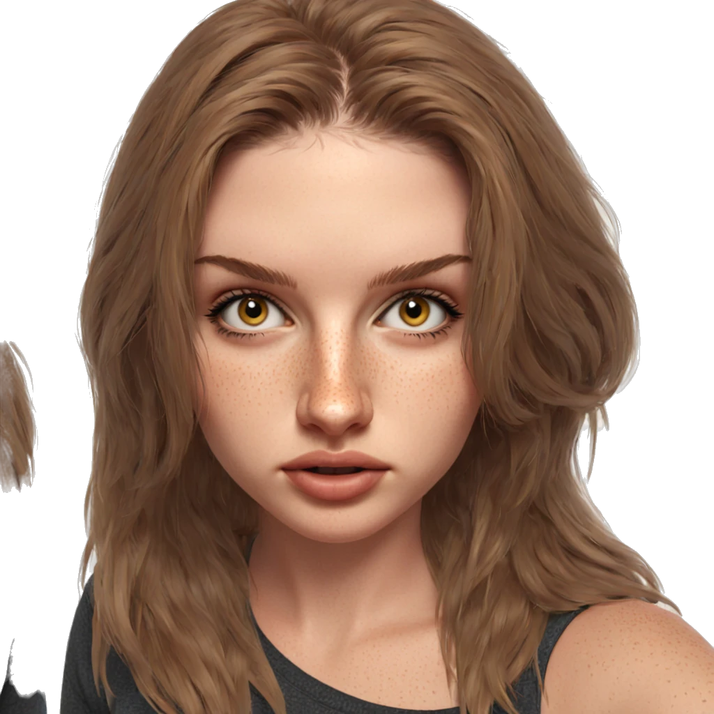 portrait of a girl with freckles emoji