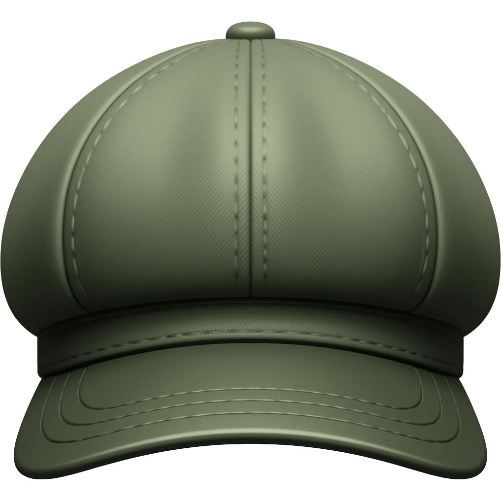 A black stylish flat Brixton fashion Green cap newsboy’s cap, separated emoji