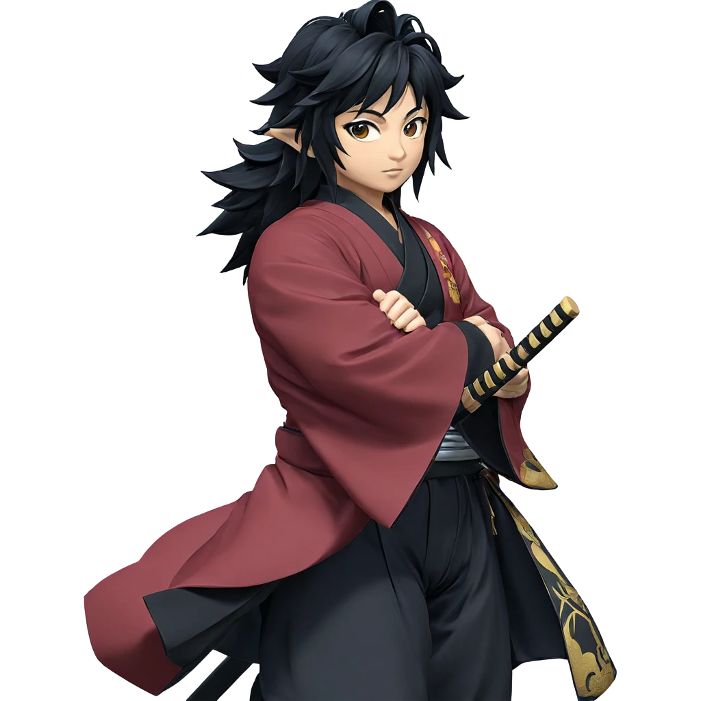 tomioka giyuu in black haori emoji