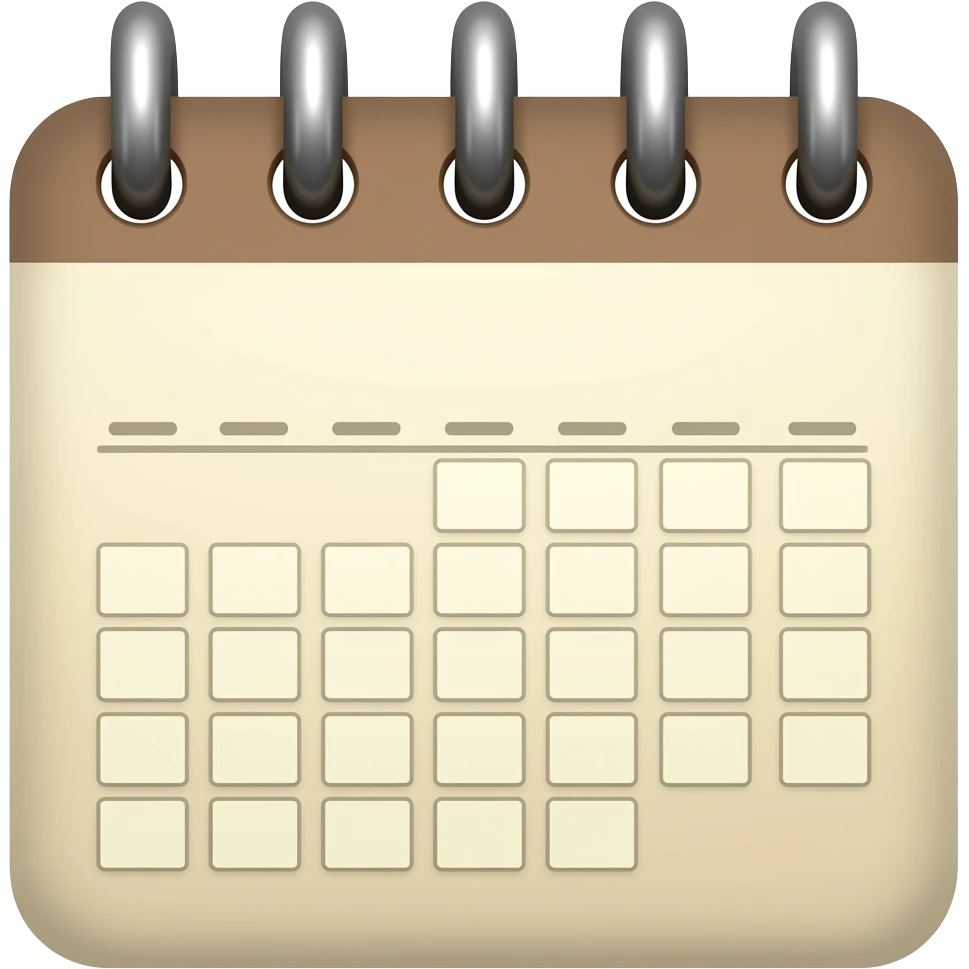 Beige calender that has no numbers emoji