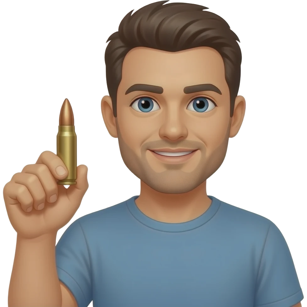 Bullet with man emoji emoji