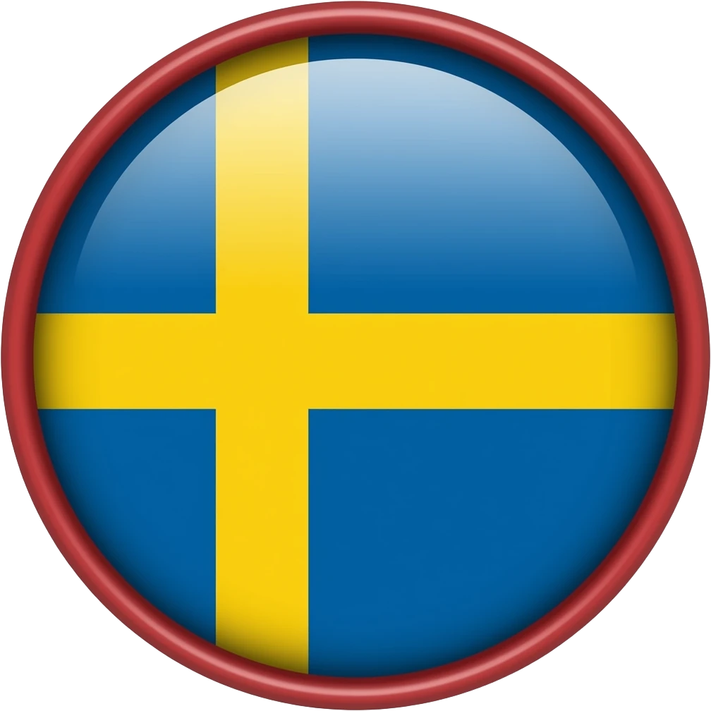 Скандинавский флаг, но жёлтый с синим крестом и красной оконтовкой emoji