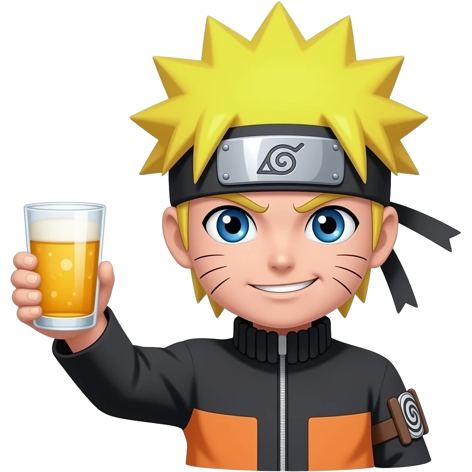Naruto levantando una copa emoji