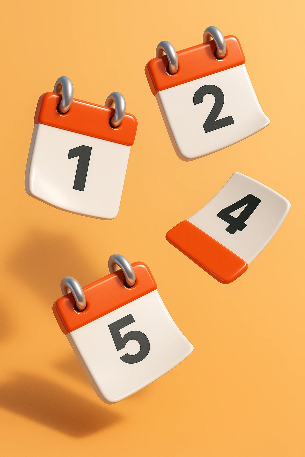 EMOJI STILE IPHONE 3D DI fogli di calendario che fluttuano in aria emoji
