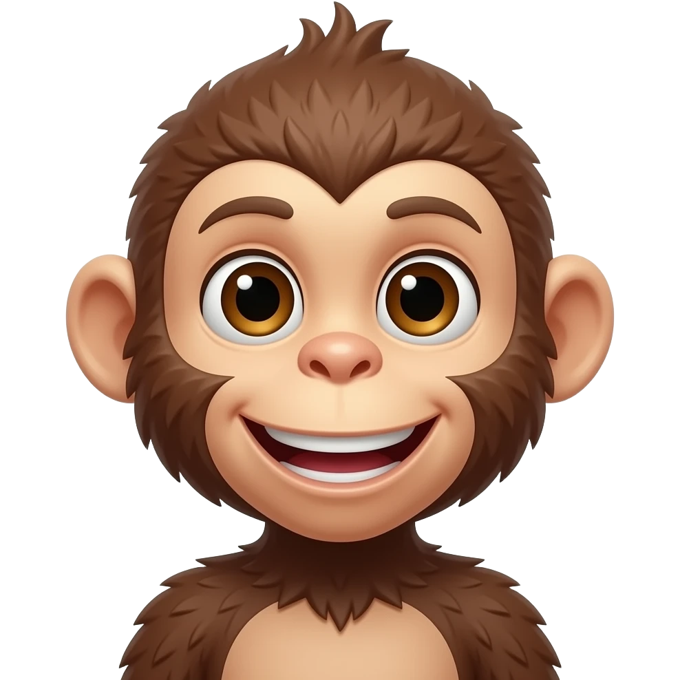 Make a monkey boy with wide smile emoji