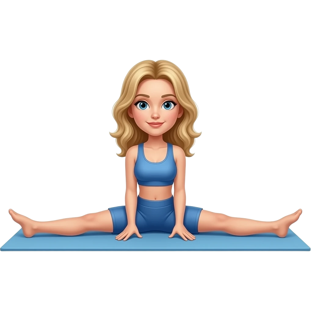 Dirty blonde hair of a lady doing the splits gif emoji