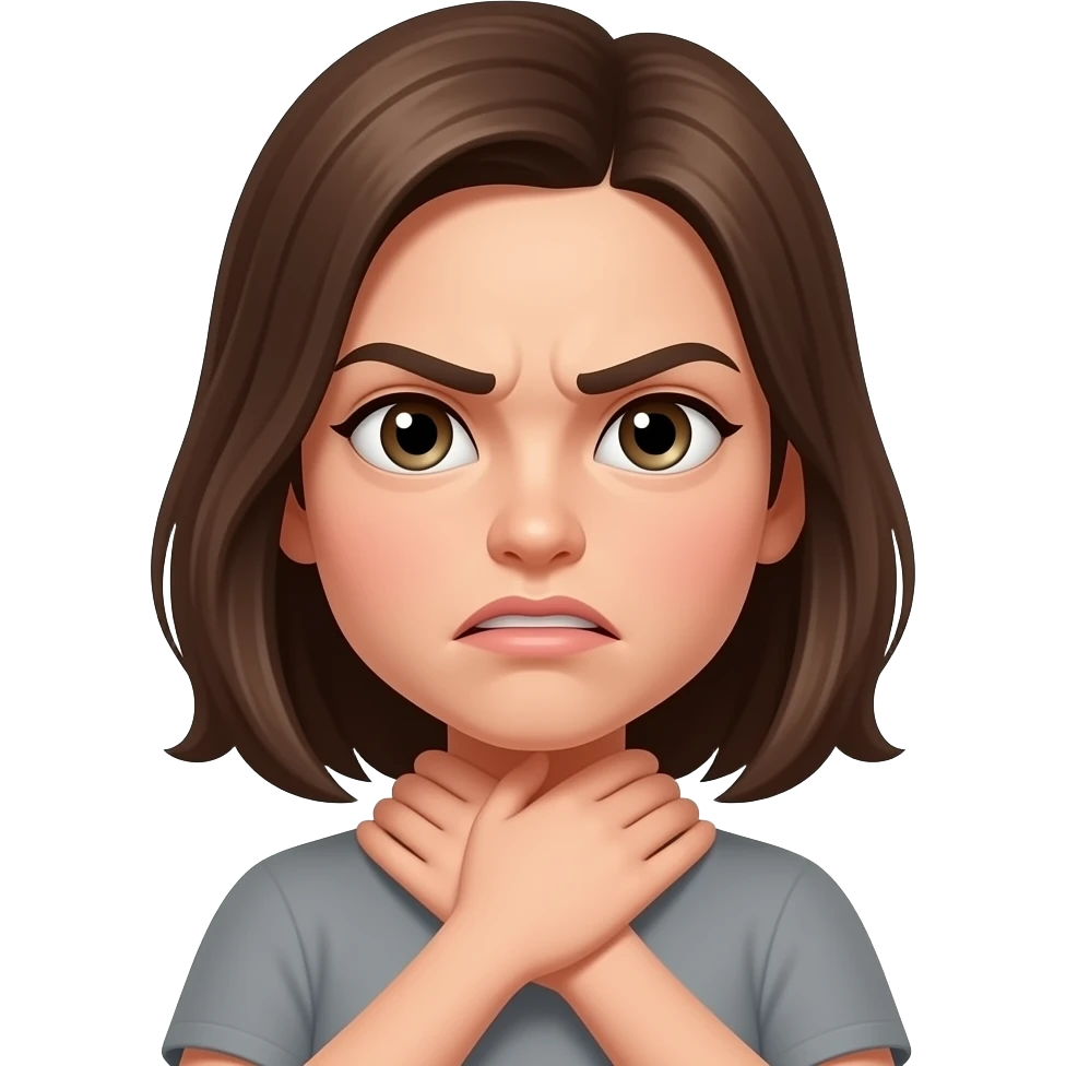 girl-hands-crossed-around-neck-mad emoji