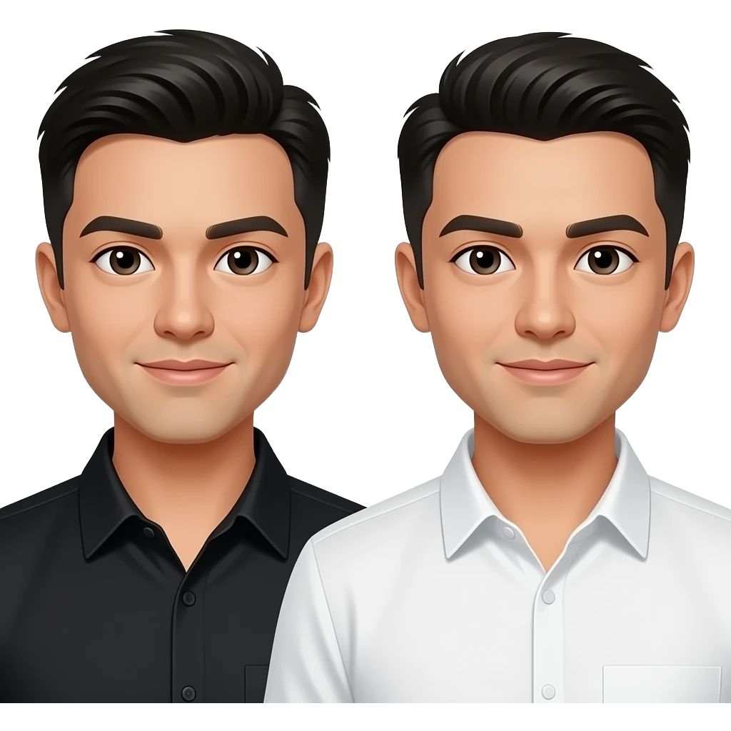 Dos hombres vestidos uno negro uno blanco emoji