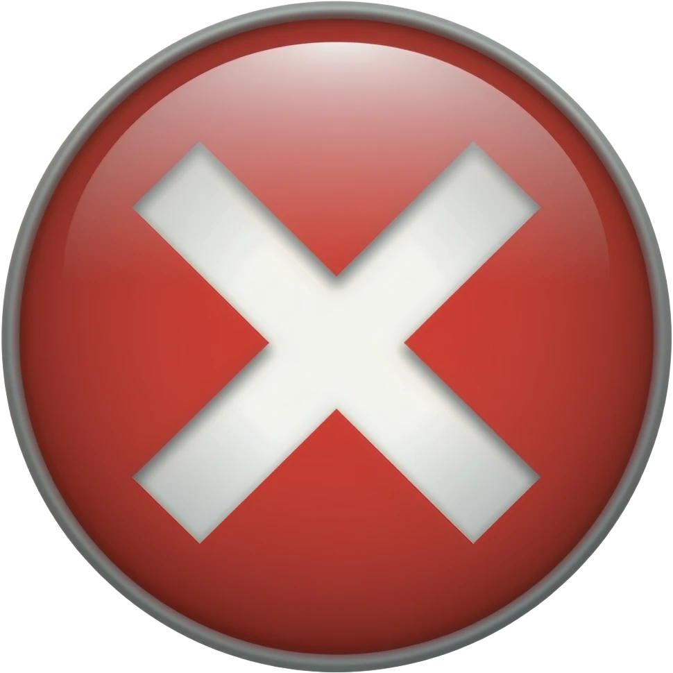 Red circle with X emoji