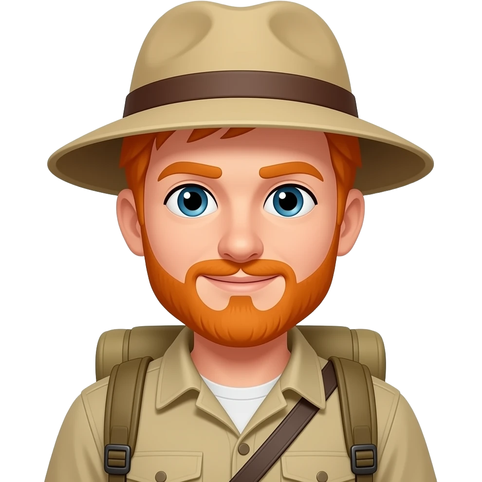 orange-haired explorer man emoji