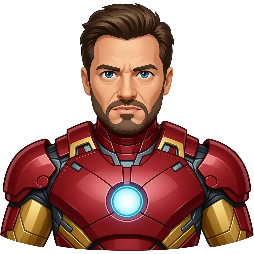 billionaire Tony Stark, held captive in a cave, uses his genius to build a primitive suit of armor (Mark I) powered by a miniaturized arc reactor to escape his captors, transforming from a selfish arms dealer into a hero emoji