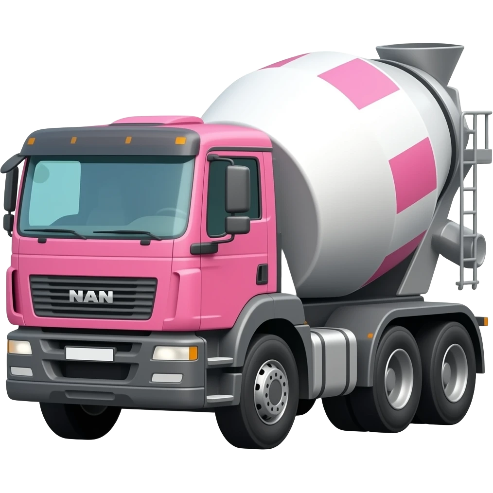 Pink concrete mixer truck emoji emoji
