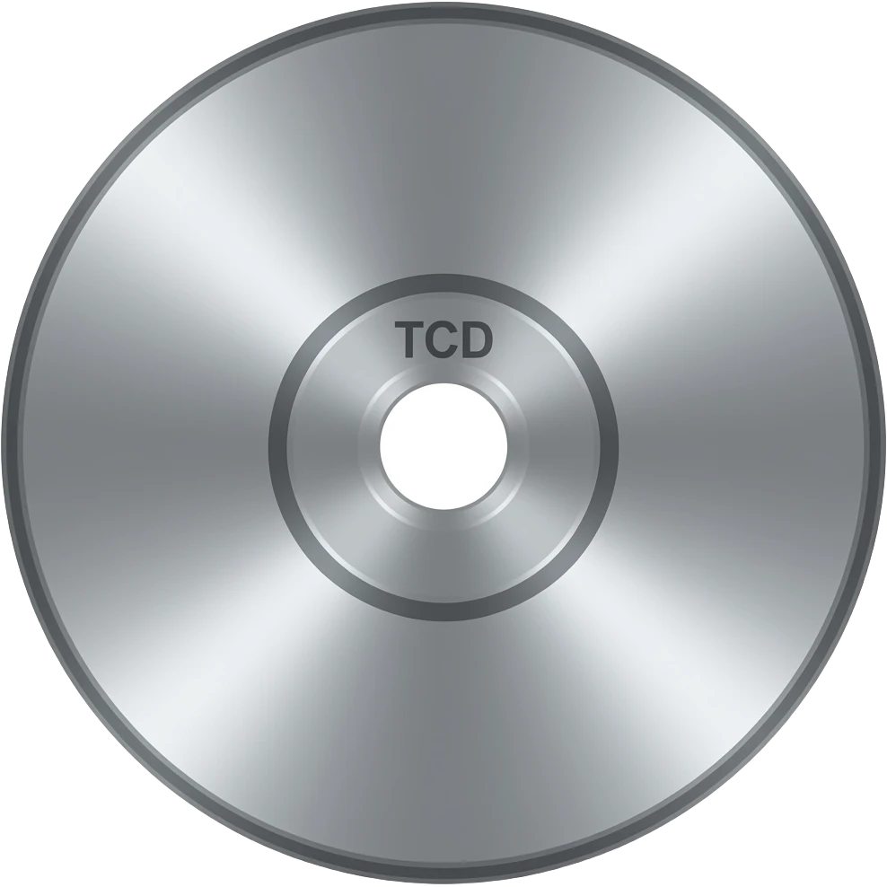 Chrome ornament vinyl disc text TCD emoji