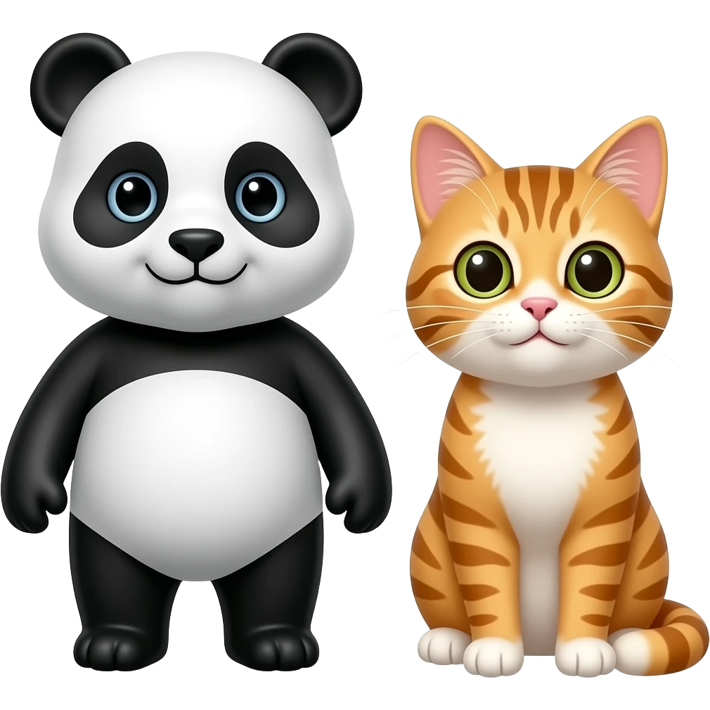 Panda and cat emoji