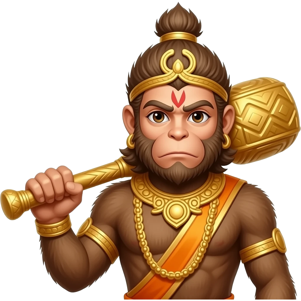 Hanuman half body with gada in hand emoji