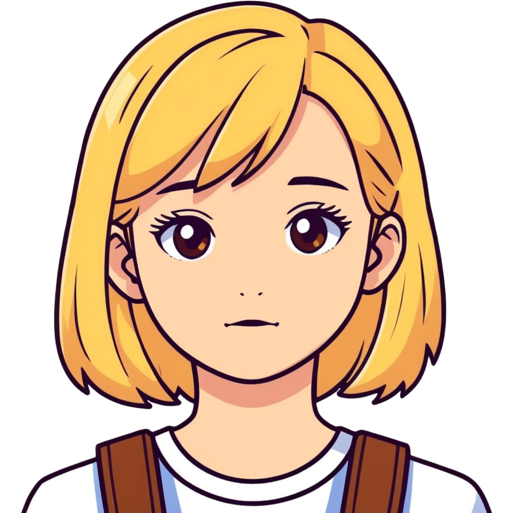 blonde girl with brown eyes emoji
