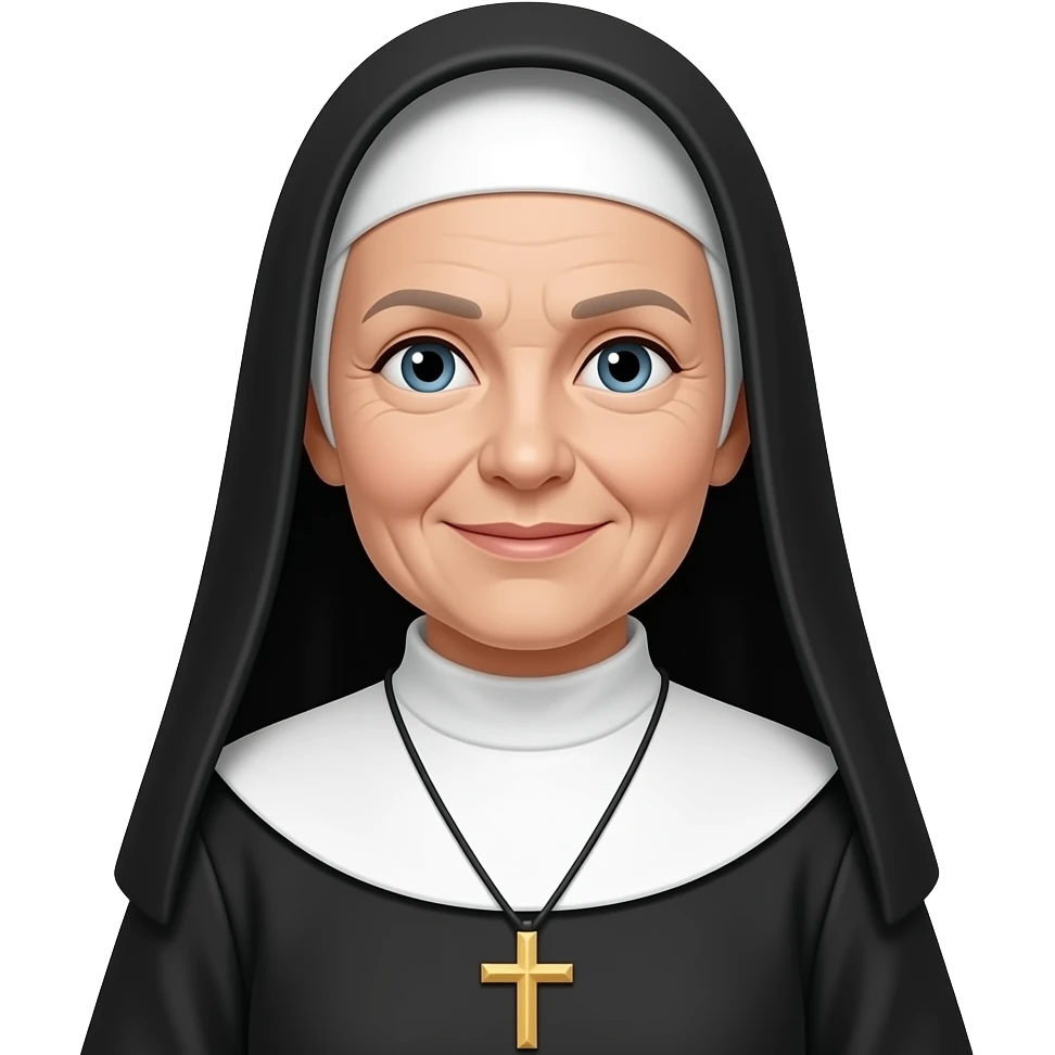 Older white woman nun emoji