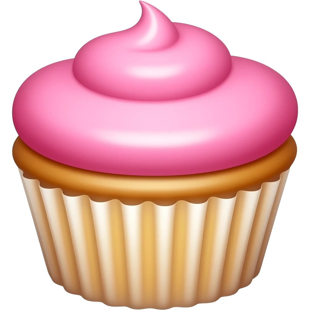 Cupcake with pink icing emoji