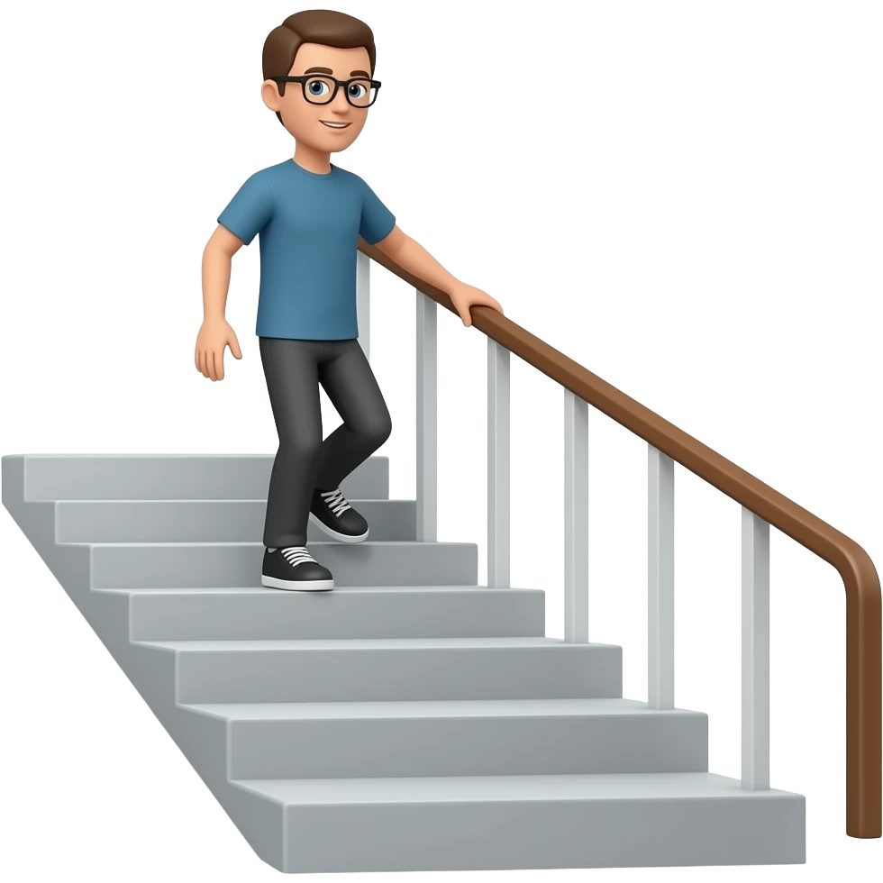 Merdivenden aşağıya inen biri emoji
